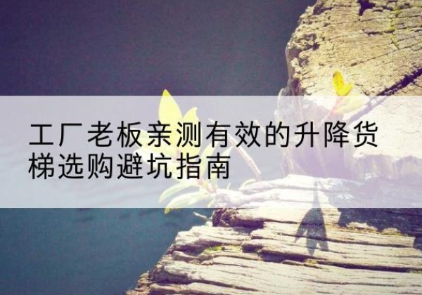 师宗升降货梯怎么选-工厂老板亲测有效的升降货梯选购避坑指南